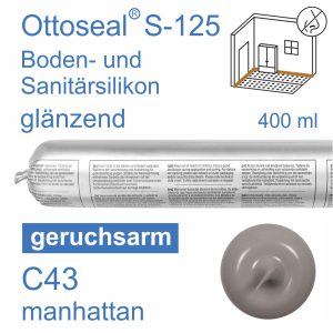 Ottoseal S-125 Boden- und Sanitär-Silikon geruchsarm 400ml C43 manhattan