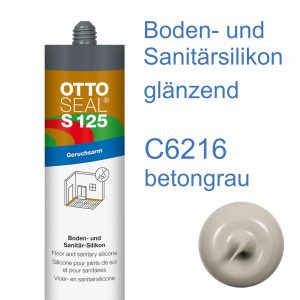 Ottoseal S-125 Boden- und Sanitär-Silikon geruchsarm 310ml C6216 betongrau