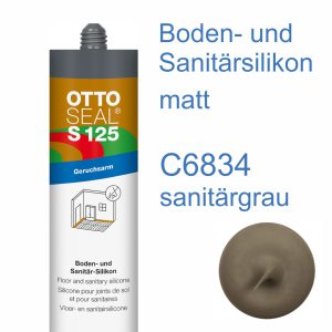 Ottoseal S-125 Boden- und Sanitär-Silikon geruchsarm 310ml C6834 matt sanitärgrau