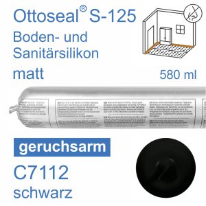 Ottoseal S-125 Boden- und Sanitär-Silikon geruchsarm 580ml C7112 matt schwarz