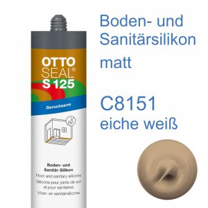 Ottoseal S-125 Boden- und Sanitär-Silikon geruchsarm 310ml C8151 matt eiche weiß