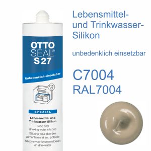Ottoseal S-27 Lebensmittel-Trinkwasser-Silikon 310ml RAL C7004 signalgrau