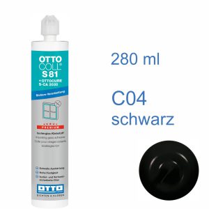 Ottocoll S-81 Isolierglas-Klebstoff 280ml Koaxial-Kartusche C04 schwarz
