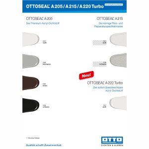Farbtafel Verarbeiter Ottoseal A-205, A-215, A-220 Turbo