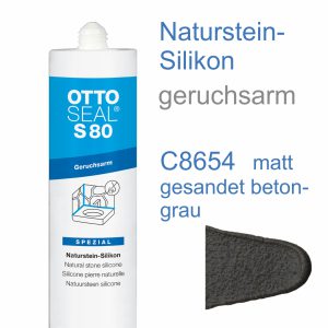 Ottoseal S-80 Naturstein-Silikon geruchsarm 310ml C8654 matt gesandet betongrau