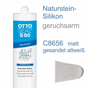 Ottoseal S-80 Naturstein-Silikon geruchsarm 310ml C8656 matt gesandet altweiß